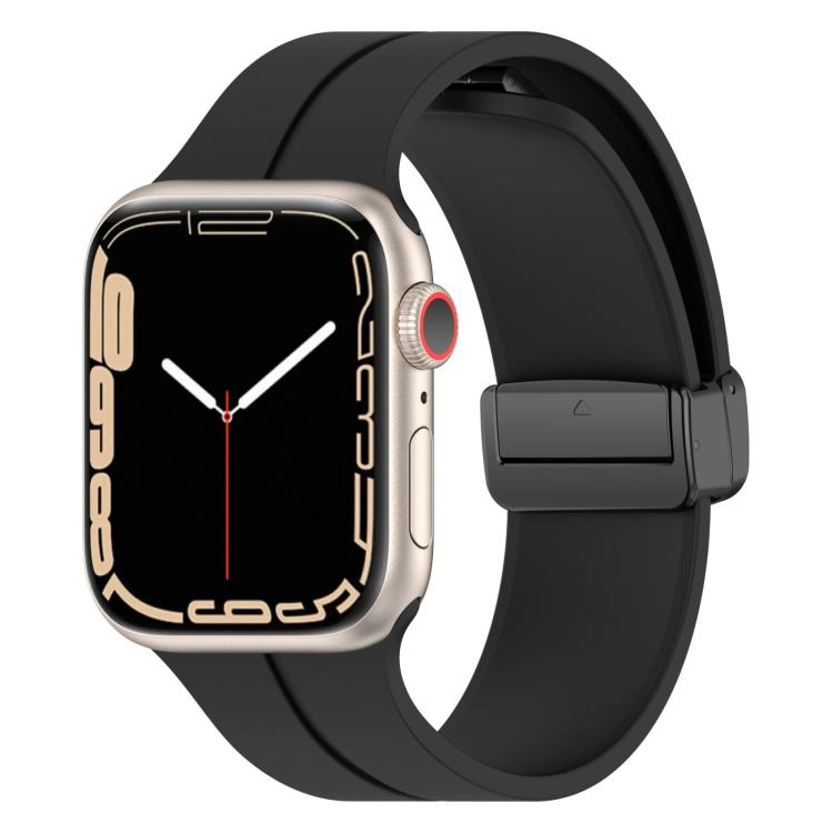 Watch Band – Silicone, Magnetic (46mm) For Apple Watch 46mm 49mm 45mm 44mm Black