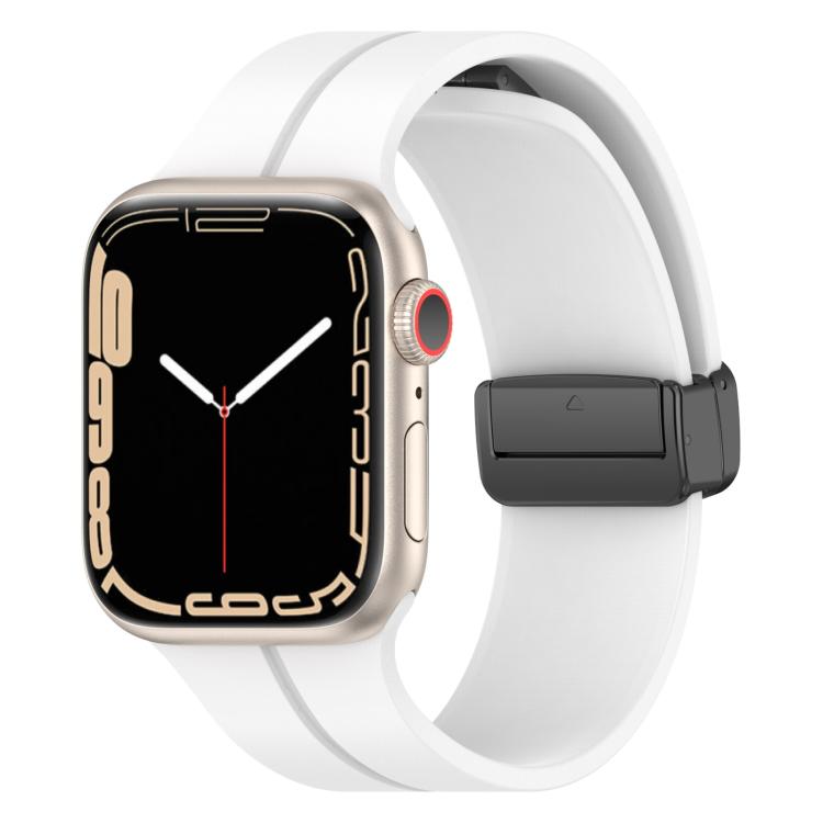 Watch Band – Silicone, Magnetic (46mm) For Apple Watch 46mm 49mm 45mm 44mm White