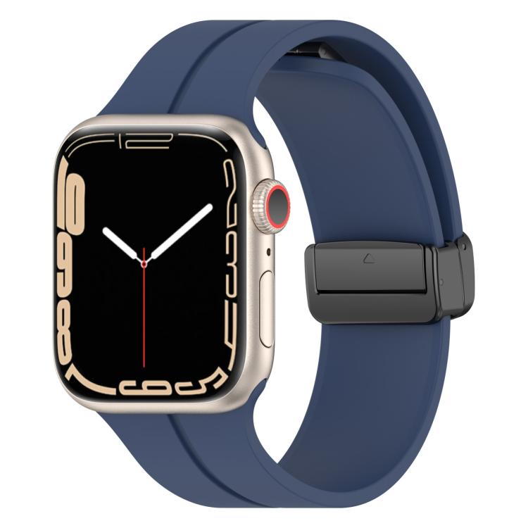 Watch Band – Silicone, Magnetic (46mm) For Apple Watch 46mm 49mm 45mm 44mm Midnight Blue