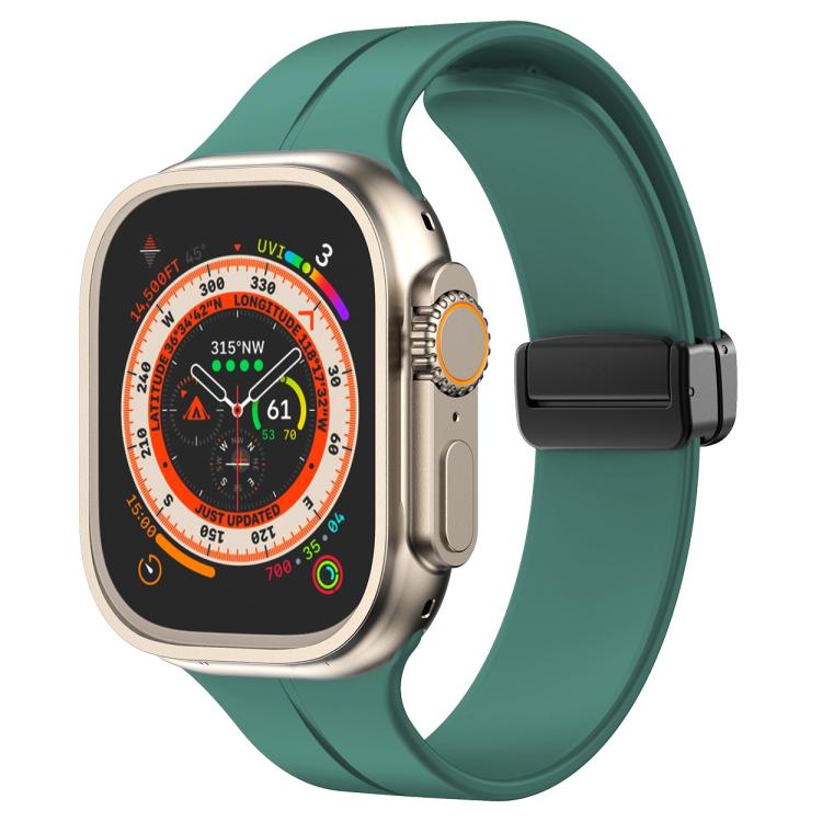 Watch Band – Silicone, Magnetic (46mm) For Apple Watch 46mm 49mm 45mm 44mm Clover Green