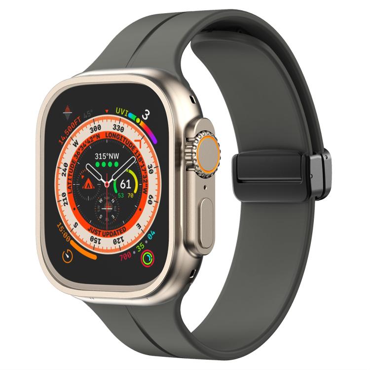 Watch Band – Silicone, Magnetic (46mm) For Apple Watch 42mm 41mm 40mm 38mm Dark Gray