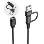 xDfind 2 in 1 Type-C and USB-A Ports Watch Charging Cable, Length: 1m, For Garmin Fenix 8 / 7X / 6S Pro