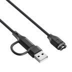 xDfind 2 in 1 Type-C and USB-A Ports Watch Charging Cable, Length: 1m, For Garmin Fenix 8 / 7X / 6S Pro