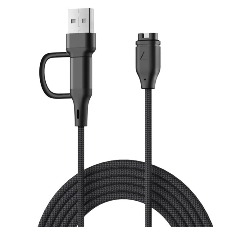 xDfind 2 in 1 Type-C and USB-A Ports Watch Charging Cable, Length: 1m, For Garmin Fenix 8 / 7X / 6S Pro For Garmin Fenix 8 7X 6S Pro