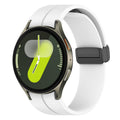 Watch Band – Silicone, Magnetic (Black) #2 For Samsung Galaxy Watch7 FE 6 5 4 White