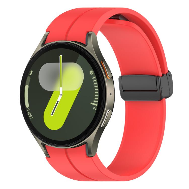 Watch Band – Silicone, Magnetic (Black) #2 For Samsung Galaxy Watch7 FE 6 5 4 Red
