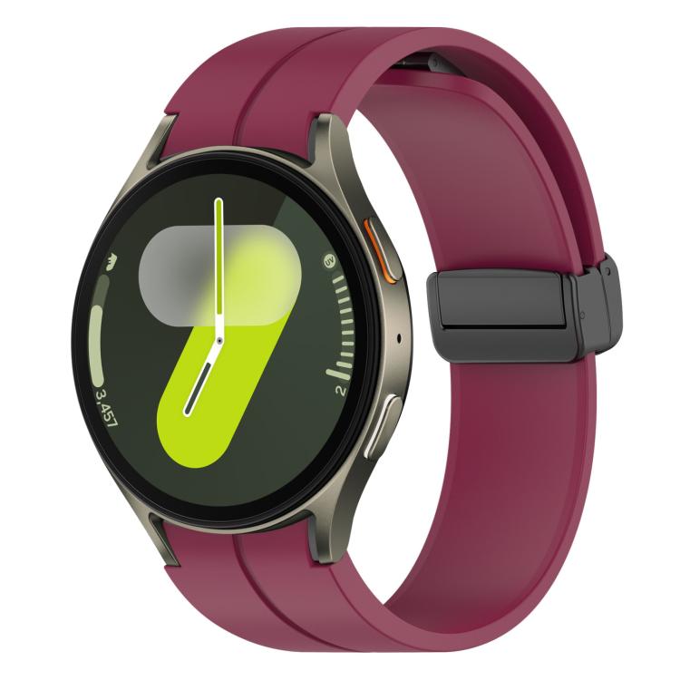 Watch Band – Silicone, Magnetic (Black) #2 For Samsung Galaxy Watch7 FE 6 5 4 Wine Red