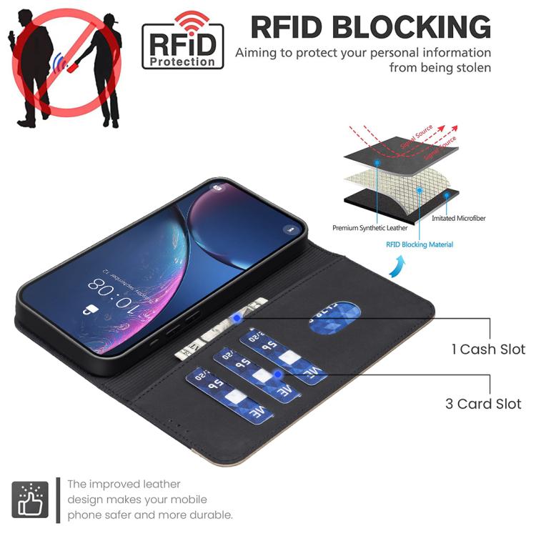 Splicing Color Hollow Flower Pattern RFID Leather Phone Case, For iPhone 16, For iPhone 15 Pro Max, For iPhone 15 Pro, For iPhone 14 Plus / 15 Plus
