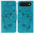 Rose Butterfly Embossed Leather Phone Case, For iPhone Air For iPhone Air Blue