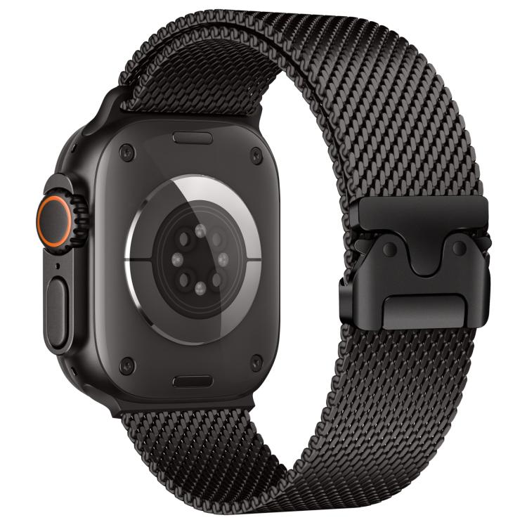xDfind Umbrella Buckle Fine Mesh Milanese Stainless Steel Watch Band, For Apple Watch 46mm / 49mm / 45mm / 44mm Fine Mesh, For Apple Watch 42mm / 41mm / 40mm / 38mm Fine Mesh For Apple Watch 42mm 41mm 40mm 38mm Fine Mesh Black
