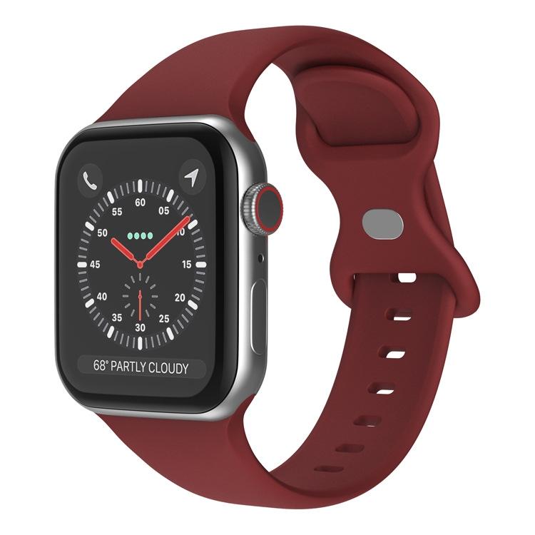 Watch Band – Silicone (46mm) For Apple Watch 46mm 49mm 45mm 44mm Wine Red