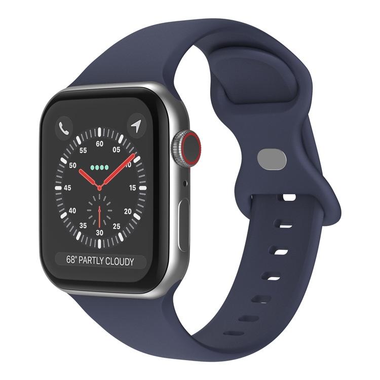 Watch Band – Silicone (46mm) For Apple Watch 42mm 41mm 40mm 38mm Dark Blue