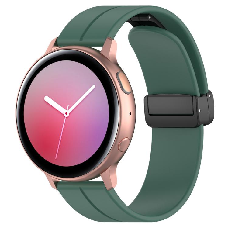 Watch Band – Silicone (Black) 20mm Pine Green