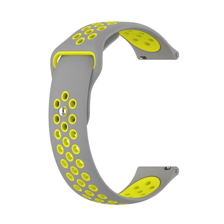 xDfind Two-color Silicone Watch Band, 20mm, 22mm 20mm Grey Yellow