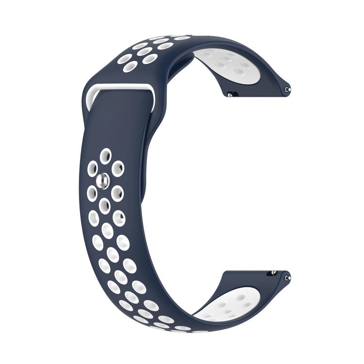 xDfind Two-color Silicone Watch Band, 20mm, 22mm 20mm Midnight Blue White