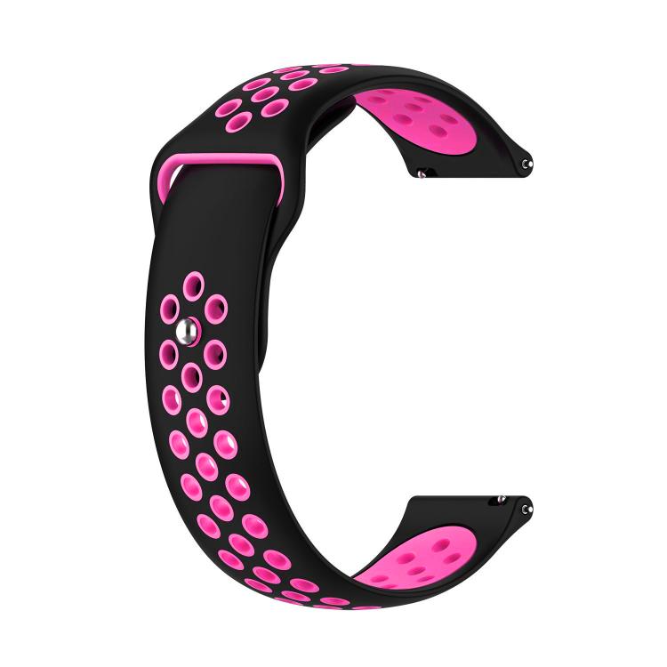 xDfind Two-color Silicone Watch Band, 20mm, 22mm 22mm Black Pink
