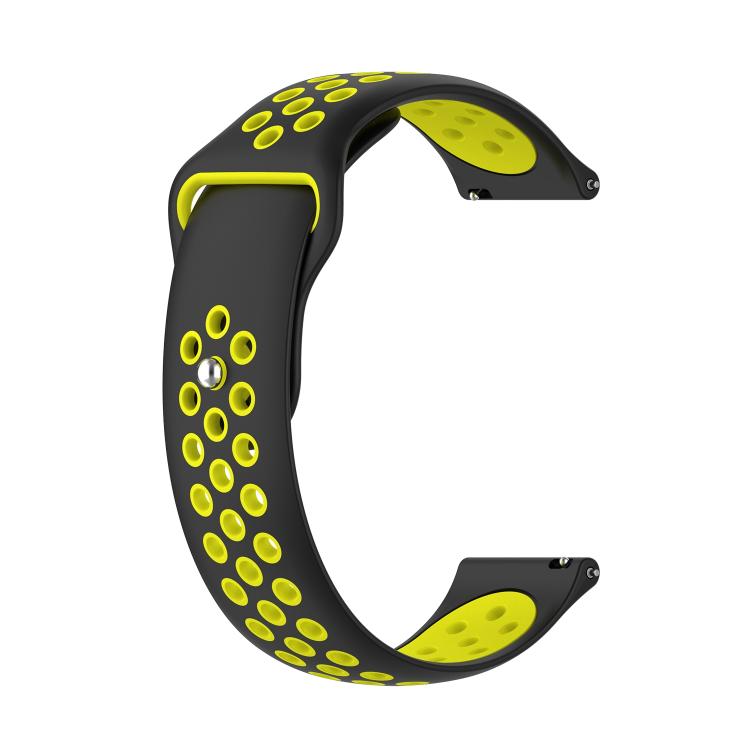 xDfind Two-color Silicone Watch Band, 20mm, 22mm 22mm Black Yellow