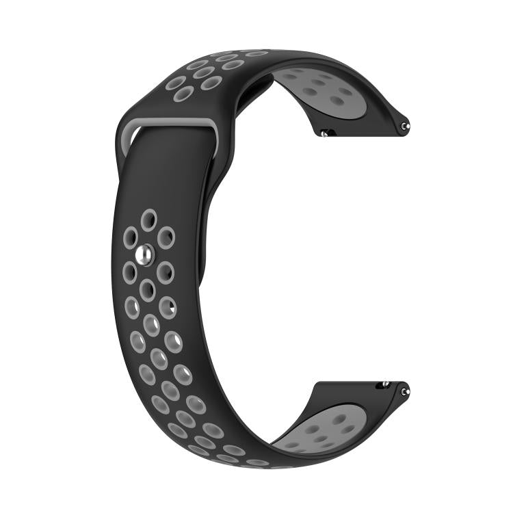 xDfind Two-color Silicone Watch Band, 20mm, 22mm 22mm Black Grey