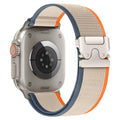 xDfind Titanium Buckle Snap Button Loop Nylon Watch Band, For Apple Watch 46mm / 49mm / 45mm / 44mm, For Apple Watch 42mm / 41mm / 40mm / 38mm For Apple Watch 46mm 49mm 45mm 44mm Orange Beige