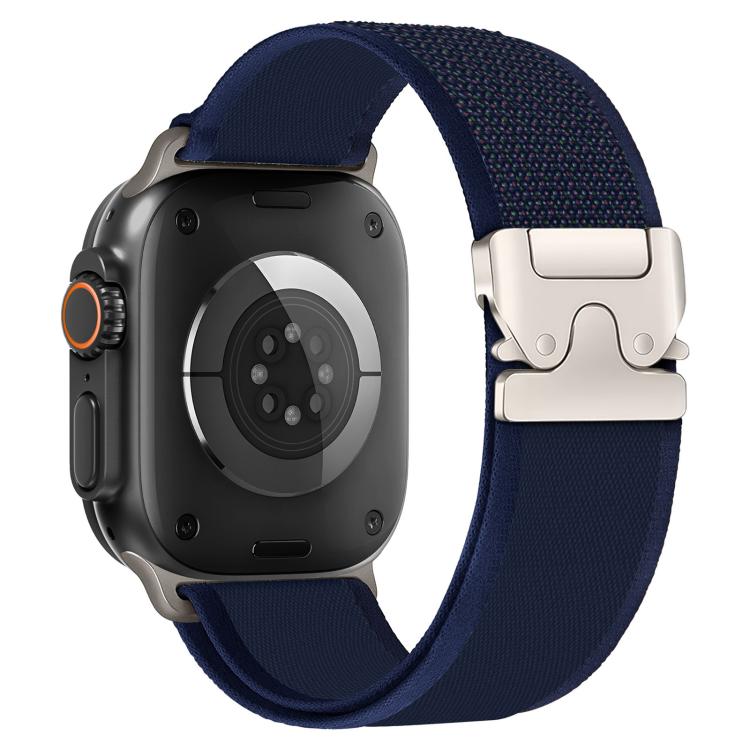 xDfind Titanium Buckle Snap Button Loop Nylon Watch Band, For Apple Watch 46mm / 49mm / 45mm / 44mm, For Apple Watch 42mm / 41mm / 40mm / 38mm For Apple Watch 46mm 49mm 45mm 44mm Navy Blue