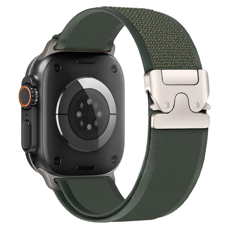 xDfind Titanium Buckle Snap Button Loop Nylon Watch Band, For Apple Watch 46mm / 49mm / 45mm / 44mm, For Apple Watch 42mm / 41mm / 40mm / 38mm For Apple Watch 46mm 49mm 45mm 44mm Green