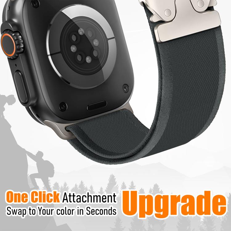 xDfind Titanium Buckle Snap Button Loop Nylon Watch Band, For Apple Watch 46mm / 49mm / 45mm / 44mm, For Apple Watch 42mm / 41mm / 40mm / 38mm