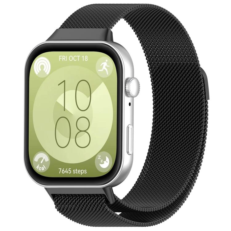 Milanese Metal Watch Band, For Huawei Watch Fit3 / Fit4 / Fit4 Pro For Huawei Watch Fit3 Fit4 Fit4 Pro Black