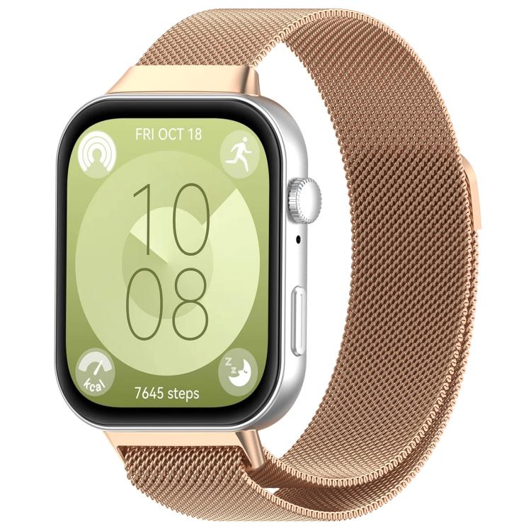 Milanese Metal Watch Band, For Huawei Watch Fit3 / Fit4 / Fit4 Pro For Huawei Watch Fit3 Fit4 Fit4 Pro Rose Gold