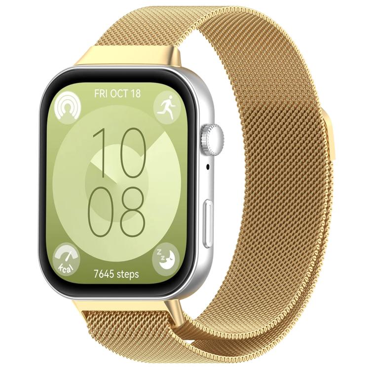 Milanese Metal Watch Band, For Huawei Watch Fit3 / Fit4 / Fit4 Pro For Huawei Watch Fit3 Fit4 Fit4 Pro Gold