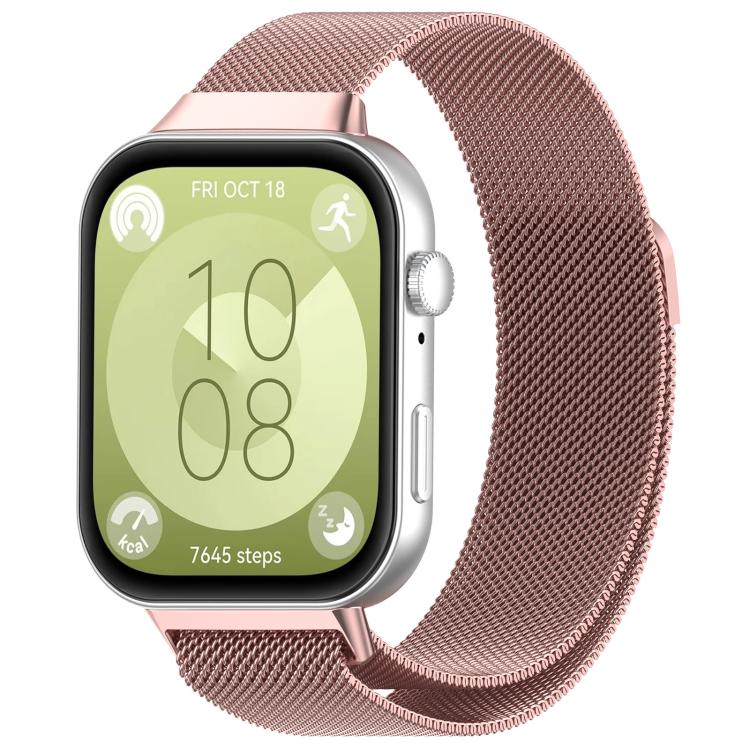 Milanese Metal Watch Band, For Huawei Watch Fit3 / Fit4 / Fit4 Pro For Huawei Watch Fit3 Fit4 Fit4 Pro Rose Pink