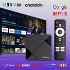 H96Max 4K UHD Android 14 Smart TV Box with Remote Control, RK3518 Quad-Core, 2GB+8GB, 2GB+16GB