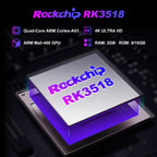 H96Max 4K UHD Android 14 Smart TV Box with Remote Control, RK3518 Quad-Core, 2GB+8GB, 2GB+16GB
