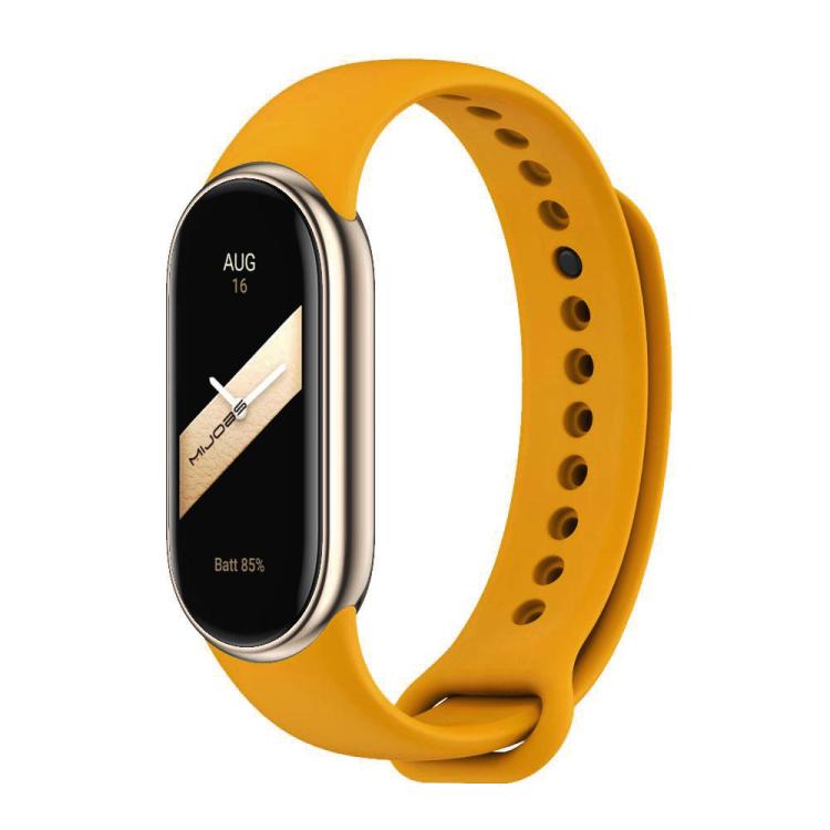 xDfind Metal Buckle Solid Color Silicone Watch Band, For Xiaomi Smart Band 10 / 9 / 8 For Xiaomi Smart Band 11 10 9 8 Yellow