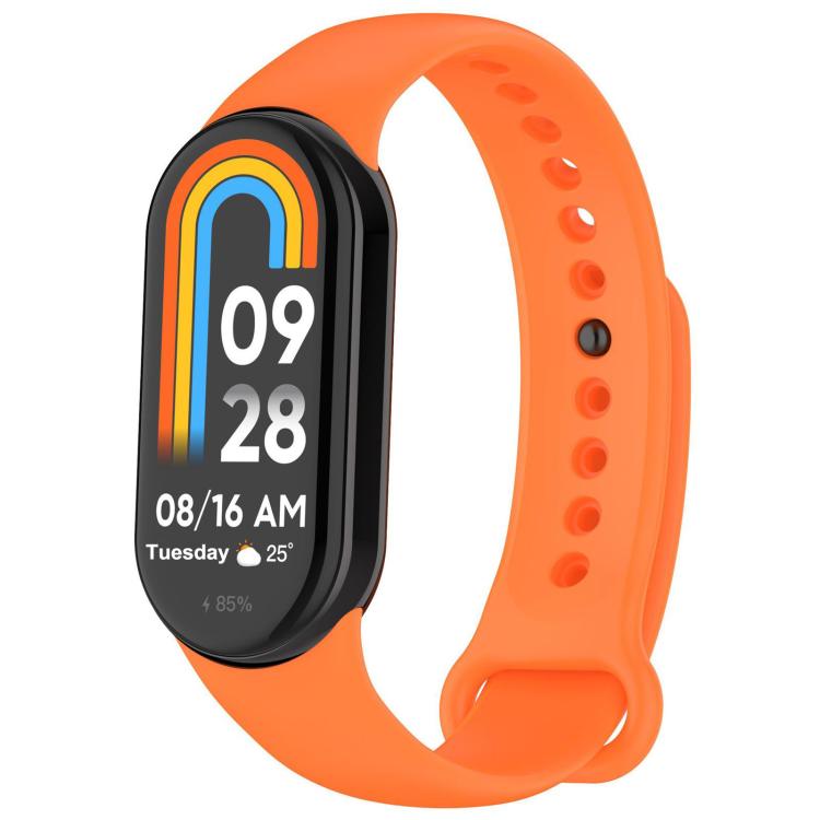 xDfind Metal Buckle Solid Color Silicone Watch Band, For Xiaomi Smart Band 10 / 9 / 8 For Xiaomi Smart Band 11 10 9 8 Orange