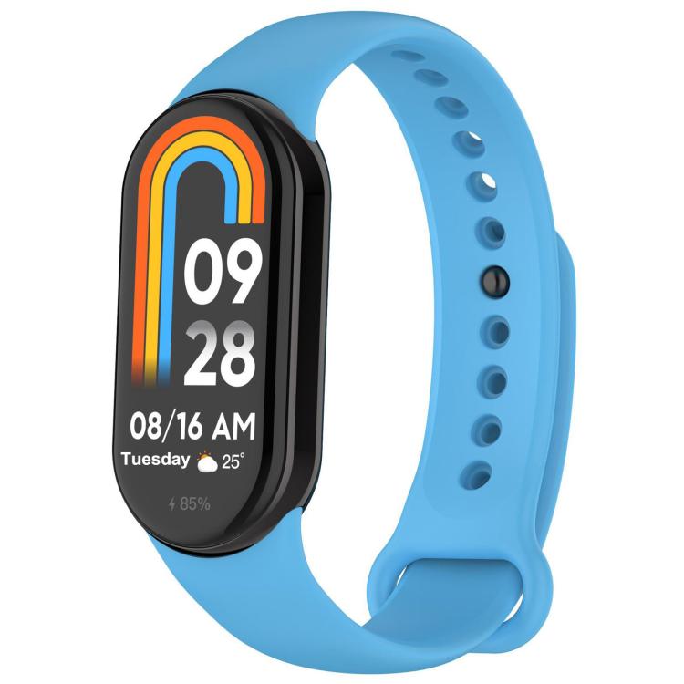 xDfind Metal Buckle Solid Color Silicone Watch Band, For Xiaomi Smart Band 10 / 9 / 8 For Xiaomi Smart Band 11 10 9 8 Sky Blue