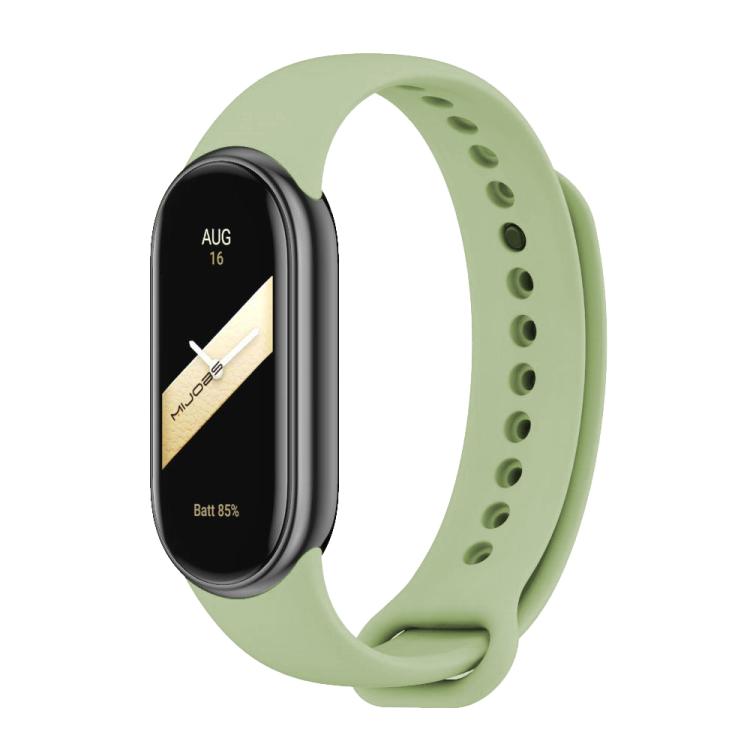 xDfind Metal Buckle Solid Color Silicone Watch Band, For Xiaomi Smart Band 10 / 9 / 8 For Xiaomi Smart Band 11 10 9 8 Matcha Green