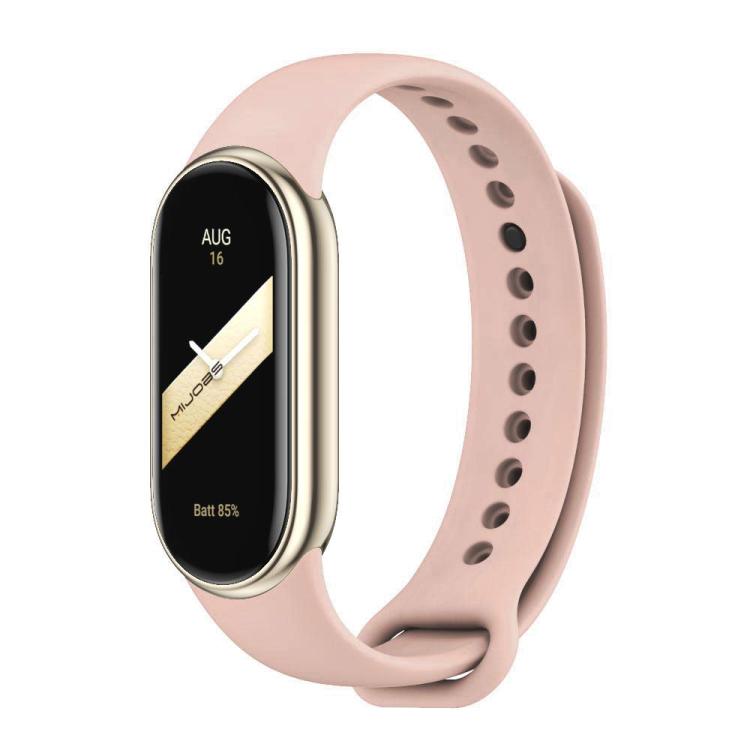 xDfind Metal Buckle Solid Color Silicone Watch Band, For Xiaomi Smart Band 10 / 9 / 8 For Xiaomi Smart Band 11 10 9 8 Pink