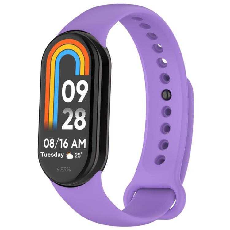 xDfind Metal Buckle Solid Color Silicone Watch Band, For Xiaomi Smart Band 10 / 9 / 8 For Xiaomi Smart Band 11 10 9 8 Purple