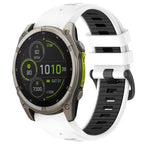 Watch Band – Silicone (26mm) #12 For Garmin 26mm White+Black