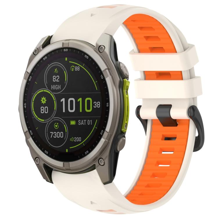 Watch Band – Silicone (26mm) #12 For Garmin 26mm Starlight+Orange