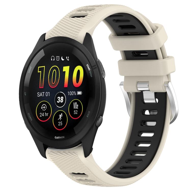 Watch Band – Silicone (22mm) #3 For Garmin 18mm Starlight+Black