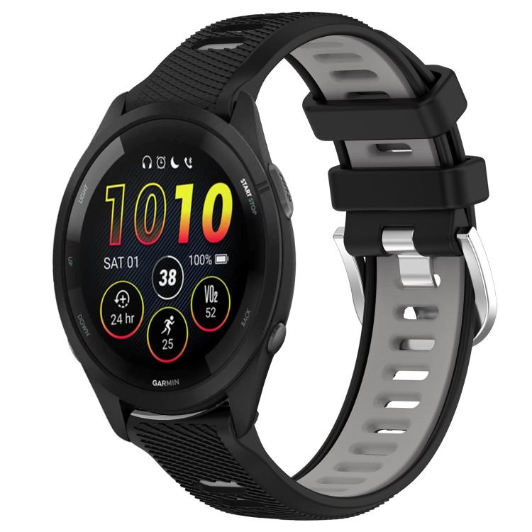 Watch Band – Silicone (20mm) #3 For Garmin 20mm Black+Grey