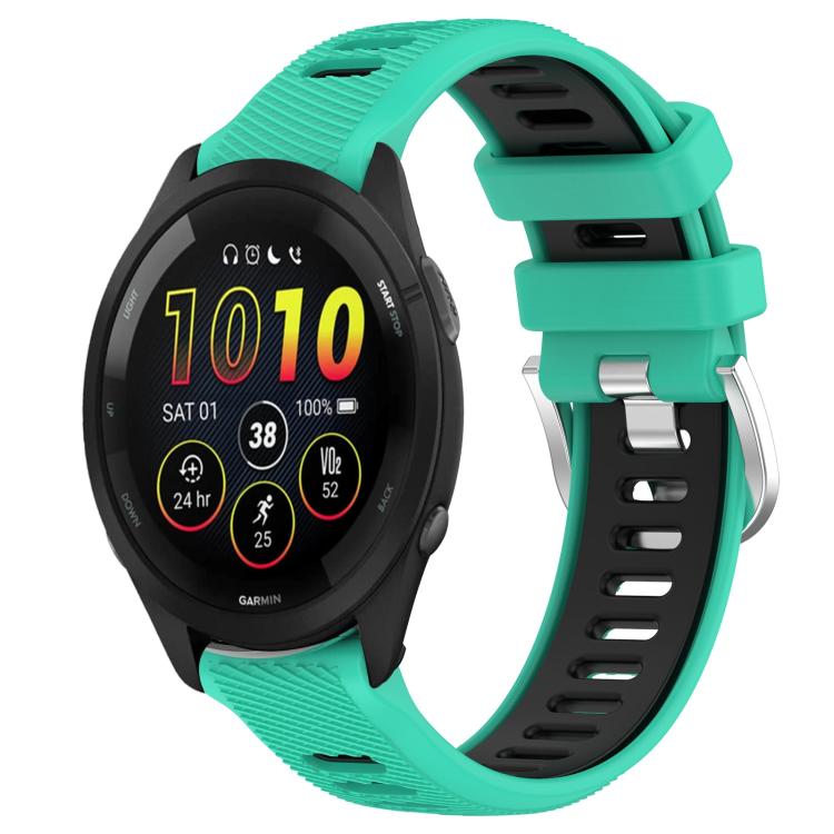 Watch Band – Silicone (20mm) #3 For Garmin 20mm Lake Blue+Black