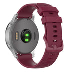 xDfind Small Plaid Solid Color Silicone Watch Band, 18mm For Garmin Venu 2S / Move 3S / Active S, 20mm For Garmin Forerunner 570 42mm/245/645