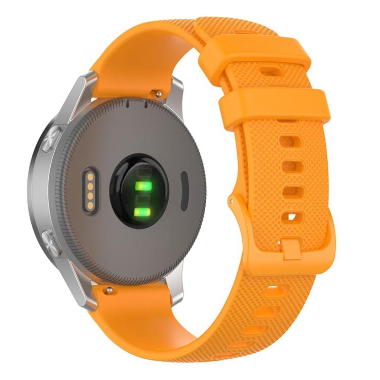 xDfind Small Plaid Solid Color Silicone Watch Band, 18mm For Garmin Venu 2S / Move 3S / Active S, 20mm For Garmin Forerunner 570 42mm/245/645 18mm For Garmin Venu 4 41mm Forerunner 265S Orange