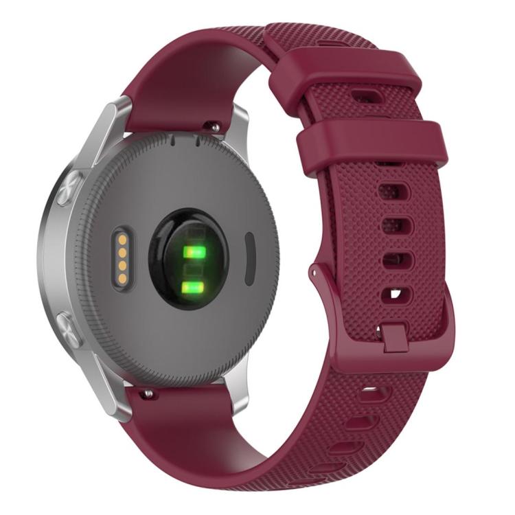 xDfind Small Plaid Solid Color Silicone Watch Band, 18mm For Garmin Venu 2S / Move 3S / Active S, 20mm For Garmin Forerunner 570 42mm/245/645 18mm For Garmin Venu 4 41mm Forerunner 265S Wine Red