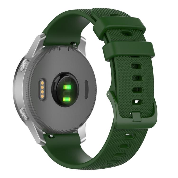 xDfind Small Plaid Solid Color Silicone Watch Band, 18mm For Garmin Venu 2S / Move 3S / Active S, 20mm For Garmin Forerunner 570 42mm/245/645 18mm For Garmin Venu 4 41mm Forerunner 265S Army Green