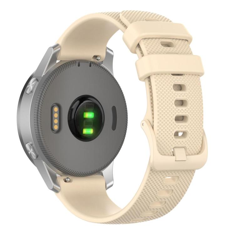 xDfind Small Plaid Solid Color Silicone Watch Band, 18mm For Garmin Venu 2S / Move 3S / Active S, 20mm For Garmin Forerunner 570 42mm/245/645 18mm For Garmin Venu 4 41mm Forerunner 265S Beige