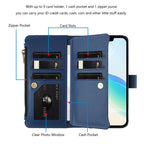 Magnetic Closure 9 Card Slots Zipper Leather Case with Hand Strap, For iPhone 14 Pro Max, For iPhone SE 2022 / 2020 / 8 / 7, For iPhone 13 Pro Max, For iPhone 13 Pro