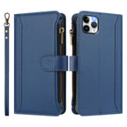 Magnetic Closure 9 Card Slots Zipper Leather Case with Hand Strap – Magnetic, Card Slot, Leather, For iPhone 11 Pro Max, For iPhone 11, For iPhone 11 Pro, For iPhone XS / X